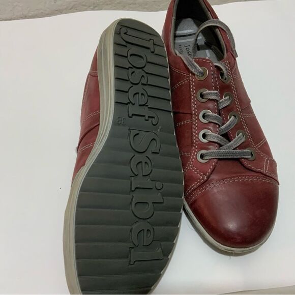 Joseph Siebel Red Distressed Leather Sneaker size 38 - Picture 6 of 10